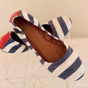Lucky Brand Red White Blue Ballet Flats Size 7
